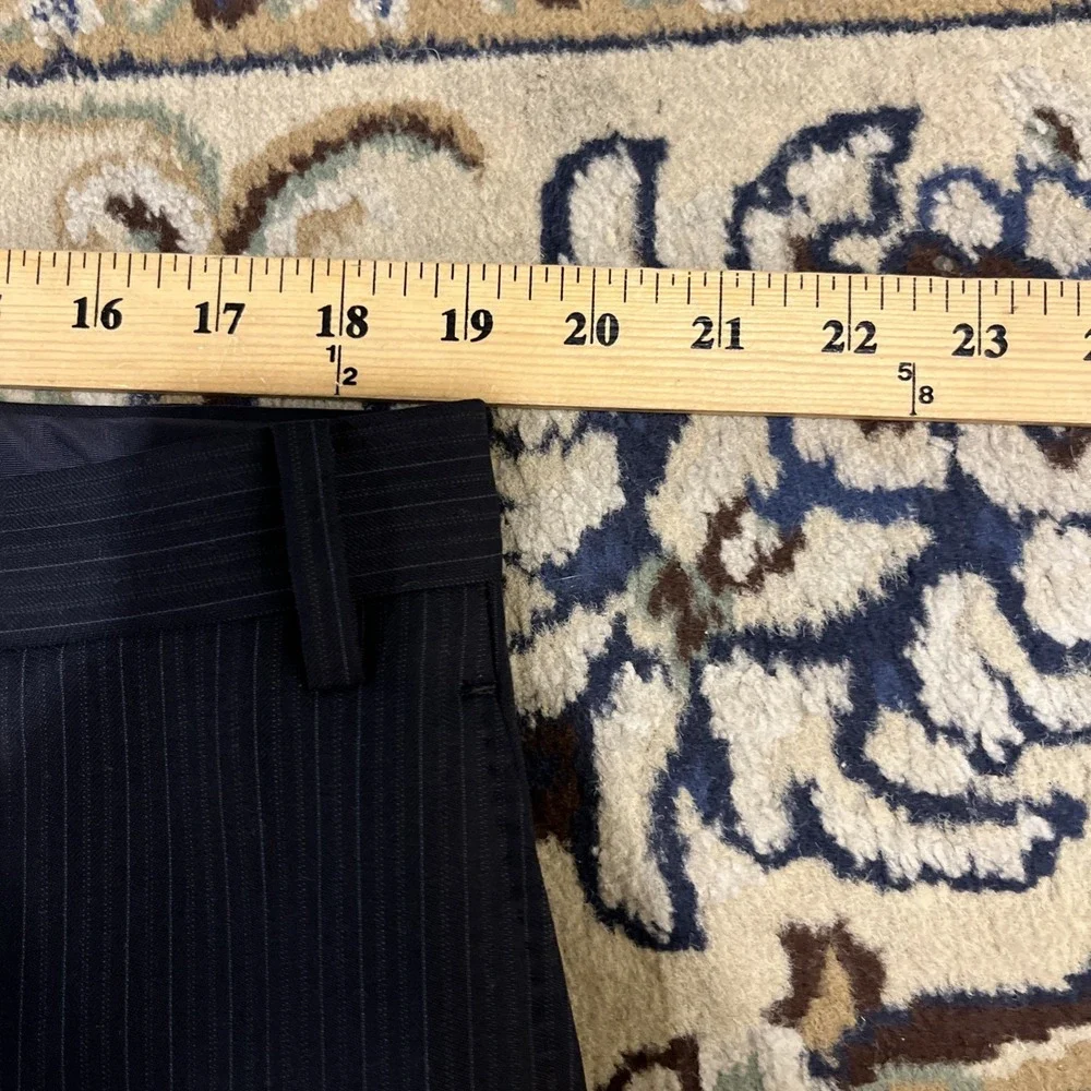 Lauren Ralph Lauren Polo Navy Blue Pinstripe Wool Suit Size‎ 44S